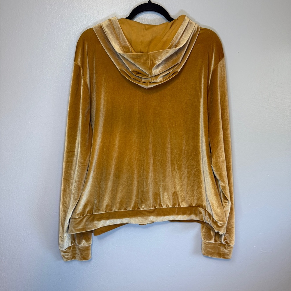 Fabletics Gold Crushed Velvet Velour Orange Full Zip Plus Size Hoodie Size 3X - Picture 7 of 7